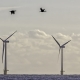 Windmolens en vogels